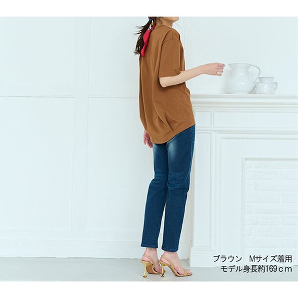 RANAN（ラナン）の「ひんやり！綿100％汗ジミ防止！裾タックロング丈Tシャツ＜Ｂeautiful Ｃotton＞（チュニック）」｜詳細画像