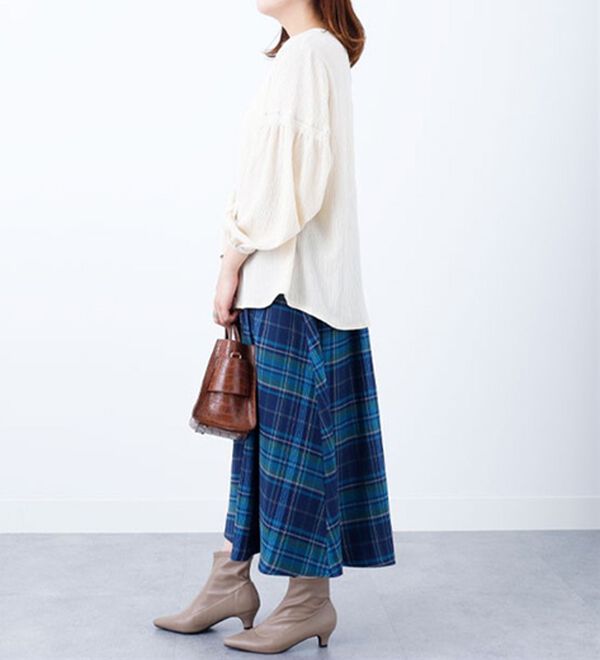 BELLUNA（ベルーナ）の「大人顔チェックスカート（ロングスカート）」｜詳細画像