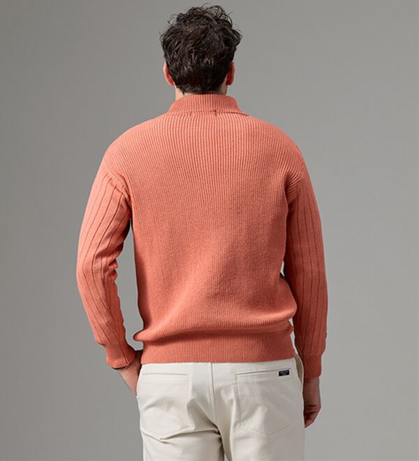 「＜コムルヴァン・オム＞トレーナー感覚で着られるハーフジップセーター（メンズニット・セーター）」｜詳細画像