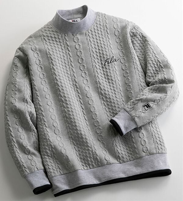 「＜フィラ＞フクレジャカードハイネックトレーナー（メンズトレーナー）」｜グレー