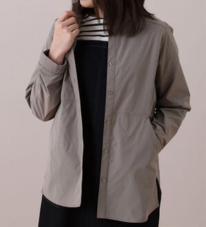 BELLUNA（ベルーナ）の「＜ｓｏｒａｆｕｋｕ＞花粉対策！スタンドカラーシャツ（シャツ）」｜カーキ