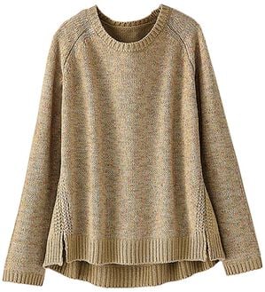 BELLUNA（ベルーナ）の「メランジニットスリットデザインセーター（ニット・セーター）」｜ベージュ系