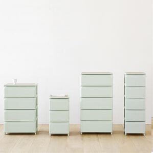 iellio（イエリオ）の「Ｒｏｏｍｎｈｏｍｅデイリー組立式引き出し＜収納チェスト・大容量たんす・衣装ケース・収納棚・衣類収納・韓国インテリア＞（リビング収納）」｜セージグリーン