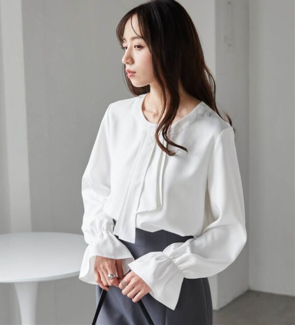 RANAN（ラナン）の「パール付きボウタイブラウス（ブラウス）」｜詳細画像