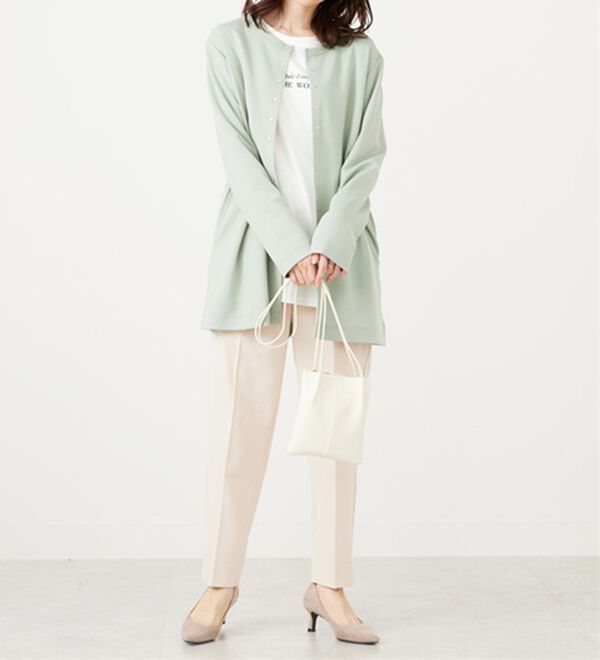 BELLUNA（ベルーナ）の「時短コーデ！ダンボール素材ロングカーデアンサンブル（アンサンブル）」｜詳細画像