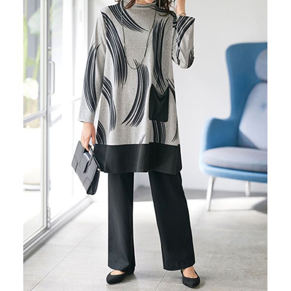 BELLUNA（ベルーナ）の「モダンプリントたっぷりシルエットチュニック（チュニック）」｜詳細画像