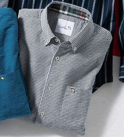 「＜アーノルド　パーマー＞シアサッカーデザインシャツ（長袖・７分袖）（メンズシャツ）」