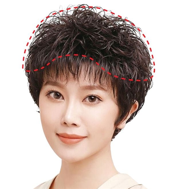 「人毛１００％ウェーブヘアつむじピース　ロングタイプ（ウィッグ・ヘアピース・エクステ）」｜詳細画像