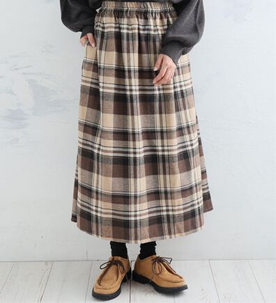 A HAPPY MARILYN（アハッピーマリリン）の「【ＬＬ～８Ｌ】フランネル チェック フレアスカート（ロングスカート）」