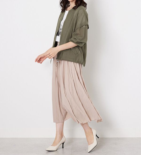 BELLUNA（ベルーナ）の「麻調素材リブ使いシアーブルゾンジャケット（ブルゾン）」｜詳細画像