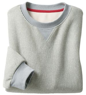 「お手入れ簡単上品ニットトレーナー（メンズトレーナー）」｜グレー