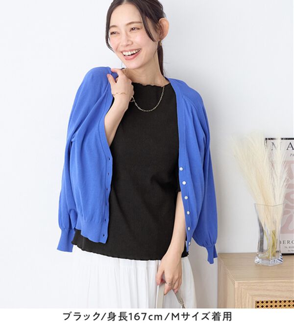 Viola e Viola（ヴィオラ エ ヴィオラ）の「【ひんやり／上品】リブメロウＴシャツ（カットソー）」｜詳細画像