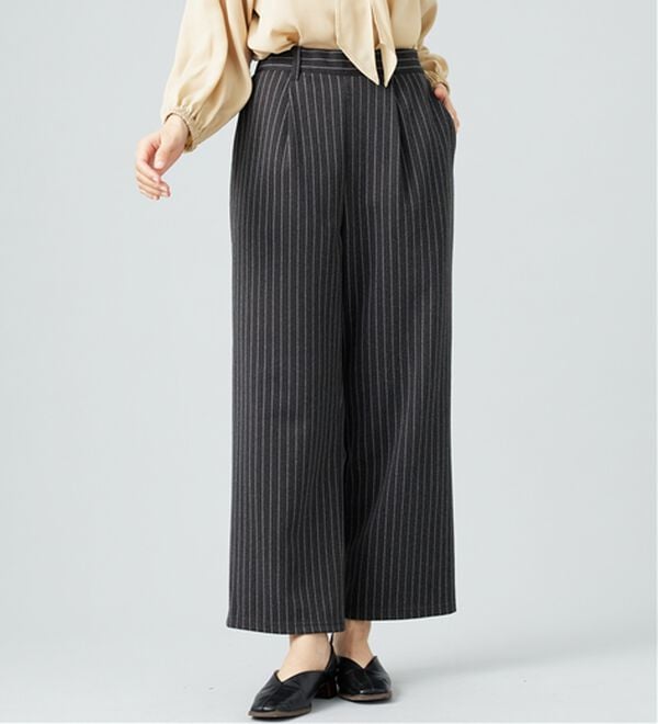 BELLUNA（ベルーナ）の「ウール調ふっくらワイドパンツ（ワイドパンツ・ガウチョ）」｜詳細画像