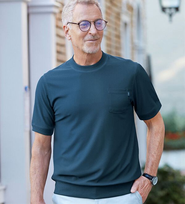 「＜コムルヴァン・オム＞大人のワッフルＴトレーナー（メンズＴシャツ）」｜詳細画像