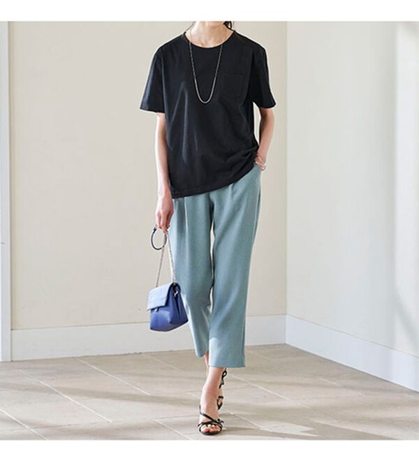 BELLUNA（ベルーナ）の「【ポケット付】綿１００％抗菌防臭汗ジミ対策プルオーバー（Tシャツ）」｜詳細画像