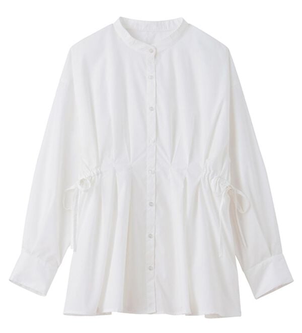 GeeRA（ジーラ）の「ウエストタックリボンシャツチュニック（チュニック）」｜詳細画像