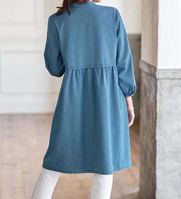 BELLUNA（ベルーナ）の「デニム素材ドットジャカード切替チュニック（チュニック）」｜詳細画像