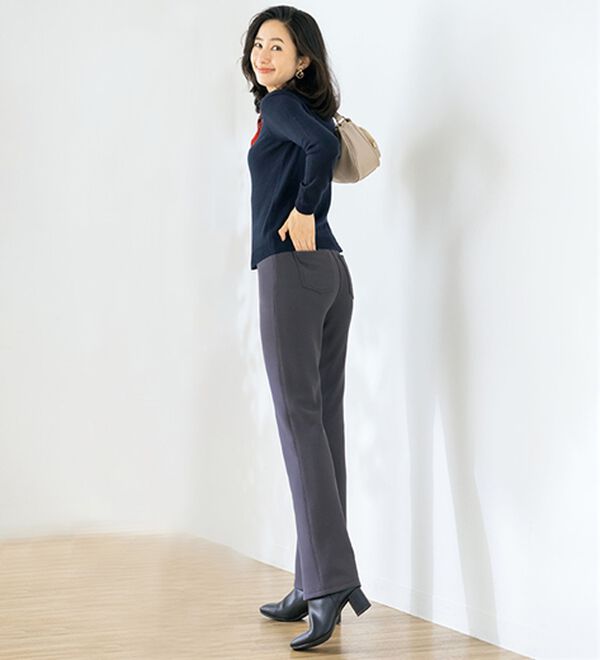 ルフラン（ルフラン）の「【３本組】日本製　上質仕立て・ぬくもり裏ファーパンツ（フルレングスパンツ）」｜詳細画像