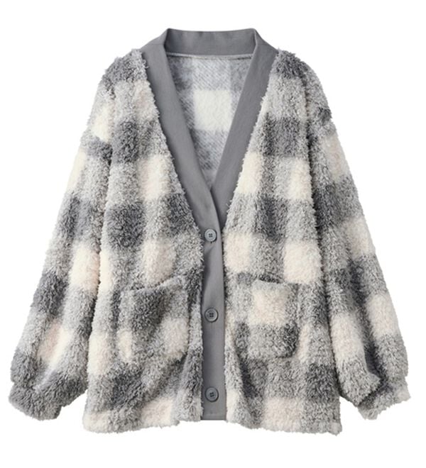 YU'NOW（ユナウ）の「モールニット風カーデ（パジャマ・ルームウェア）」｜詳細画像