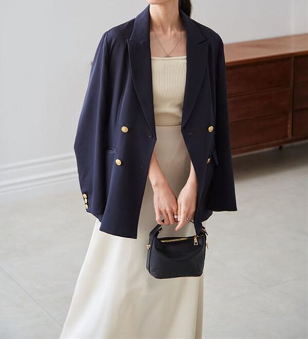 RANAN（ラナン）の「洗える！ゴールド調ボタンWテーラードジャケット（テーラードジャケット）」｜詳細画像