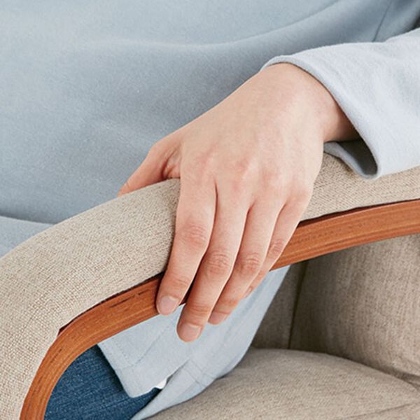 「脚までくつろぐ高さが調整できるレバー式高座椅子（椅子・チェア・スツール）」｜詳細画像