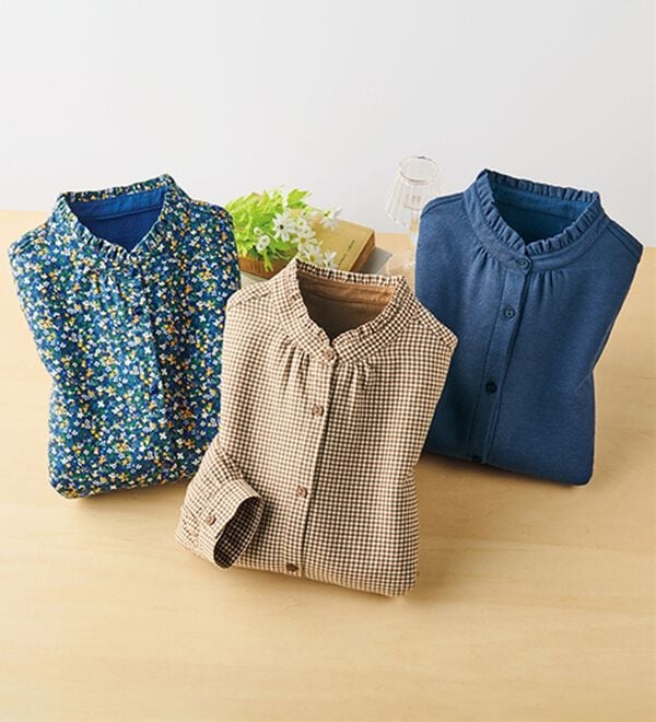 ルフラン（ルフラン）の「裏フリース付＊フリル衿ブラウス（ブラウス）」｜詳細画像