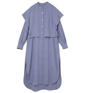 RANAN（ラナン）の「ヨーク重ね使い深スリットシャツチュニック（チュニック）」｜パープリッシュグレー