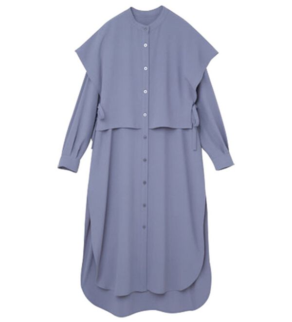RANAN（ラナン）の「ヨーク重ね使い深スリットシャツチュニック（チュニック）」｜パープリッシュグレー