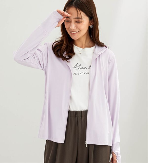 BELLUNA（ベルーナ）の「ヒンヤリ＆ＵＶ対策軽量パーカー（その他ジャケット）」｜詳細画像