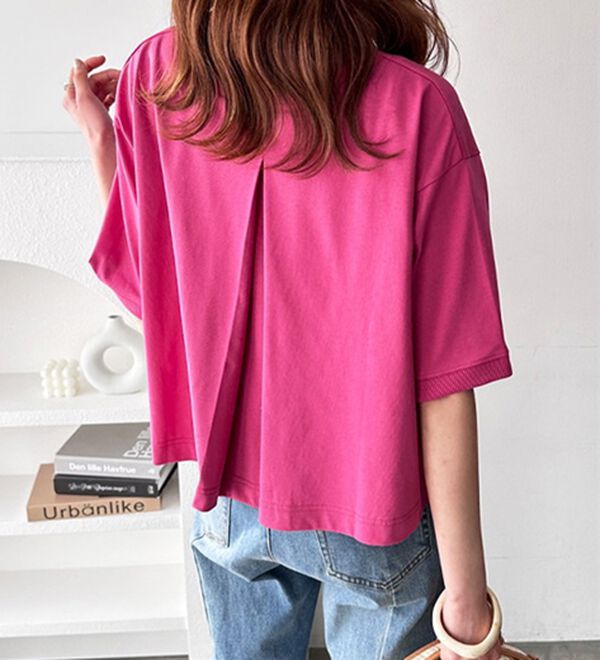 GeeRA（ジーラ）の「綿混素材クロップドＴシャツ（Tシャツ）」｜詳細画像