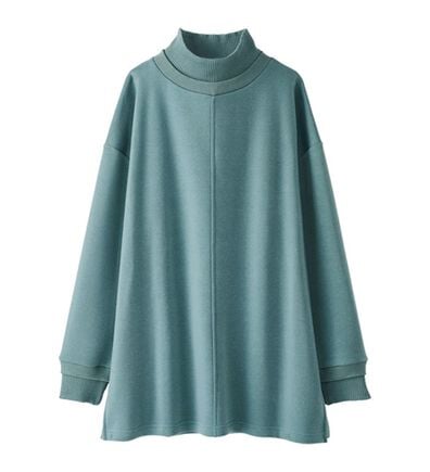 BELLUNA（ベルーナ）の「リブ使いがかわいい裏起毛トレーナー（チュニック）」