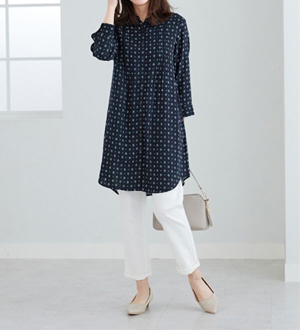 BELLUNA（ベルーナ）の「レーヨン素材ピンタック使いワンピース（その他ワンピース）」｜詳細画像