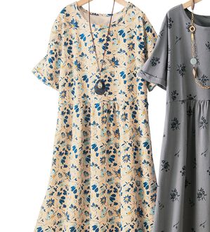 ルフラン（ルフラン）の「お出かけにも便利！選べるロングワンピース（ロングワンピース）」｜青系花柄