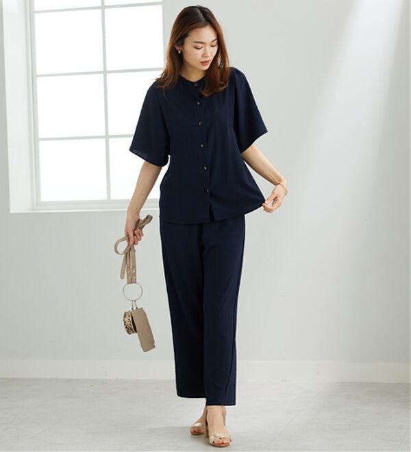 BELLUNA（ベルーナ）の「【快適Ｌａｂ．】お手入れ楽々ビンテージ調素材ブラウス（ブラウス）」｜詳細画像