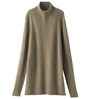 BELLUNA（ベルーナ）の「もちもちタートルネックニットプルオーバー（ニット・セーター）」｜グレージュ