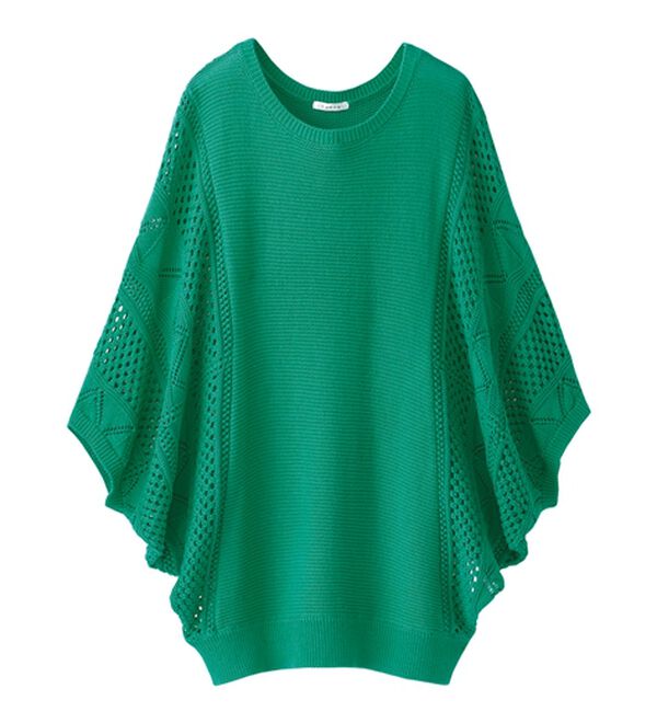 BELLUNA（ベルーナ）の「透かし編ドルマンニットプルオーバー（ニット・セーター）」｜詳細画像