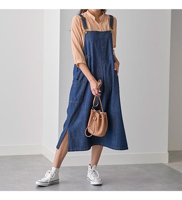 BELLUNA（ベルーナ）の「大人のデニム素材サロペット（ジャンパースカート）」｜詳細画像