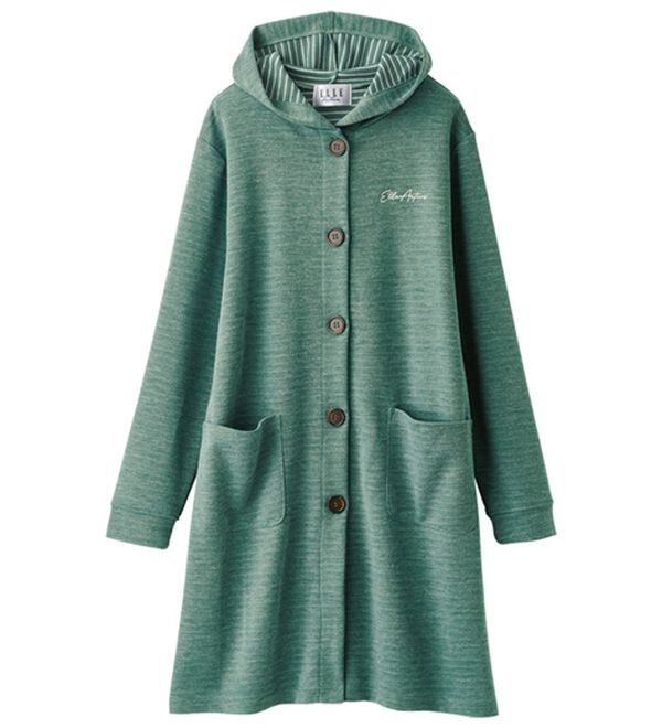 BELLUNA（ベルーナ）の「＜ＥＬＬＥ　Ａｃｔｉｖｅ＞裏ボーダーフードカーディガン（その他カーディガン）」｜詳細画像