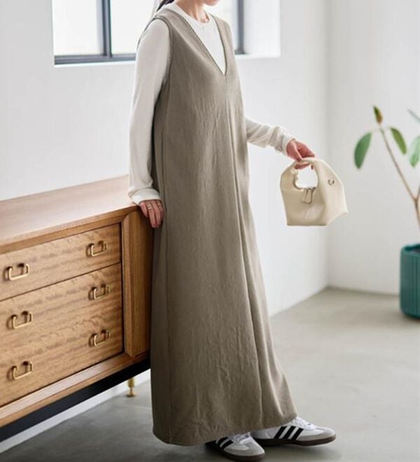 RANAN（ラナン）の「あったか裏ベロアニットコールジャンパースカート（ジャンパースカート）」｜詳細画像