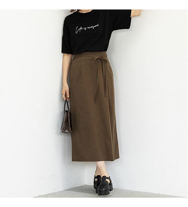 リネンライクラップ風スカート - ベルーナ【公式】