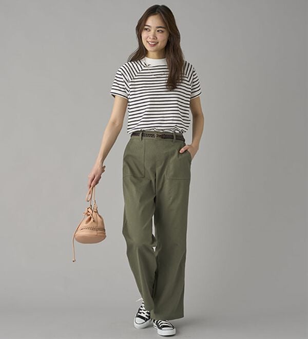 BELLUNA（ベルーナ）の「ひんやり綿混ハイパー美脚ストレッチワイドパンツ（フルレングスパンツ）」｜詳細画像