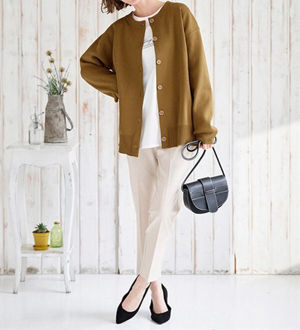 BELLUNA（ベルーナ）の「洗える！軽い！配色使いニットカーディガン（ニットカーディガン）」｜詳細画像