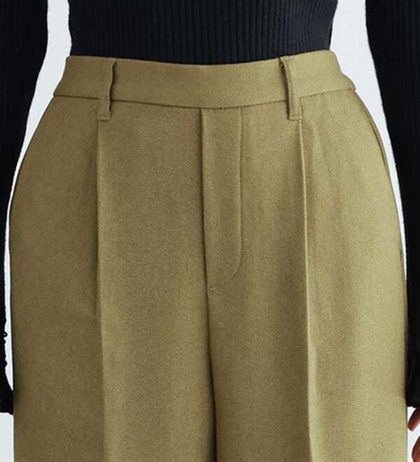 Pierrot（ピエロ）の「大人シルエットウールライクタックワイドパンツ（ワイドパンツ・ガウチョ）」｜詳細画像