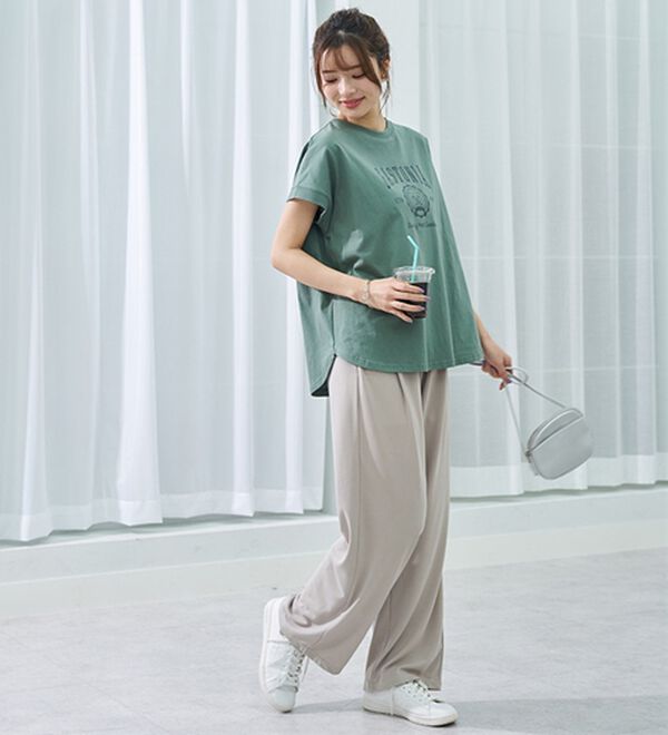 BELLUNA（ベルーナ）の「ひんやリッチコットン大人のゆったりドルマンＴシャツ（カットソー）」｜詳細画像