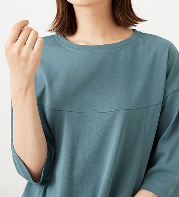 BELLUNA（ベルーナ）の「ヒンヤリ冷感！切替デザインプルオーバー（カットソー）」｜詳細画像