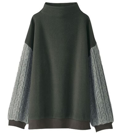 BELLUNA（ベルーナ）の「ケーブルニット使いプルオーバー（カットソー）」