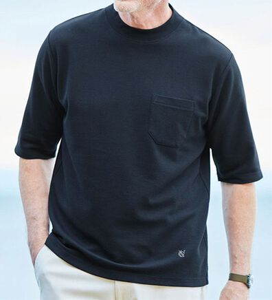 「【３色組】＜コムルヴァン・オム＞爽やかモックネックＴシャツ（メンズシャツ）」