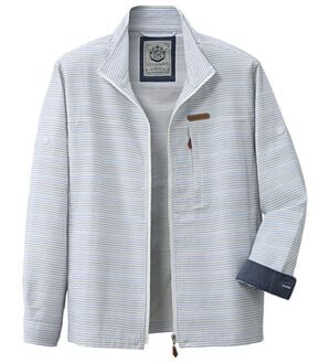 「お洒落なボーダージャケット（メンズジャケット）」｜サックスボーダー