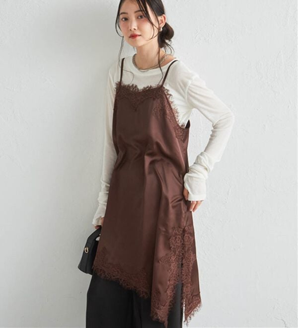 RANAN（ラナン）の「アシメレースサテンチュニック（チュニック）」｜詳細画像