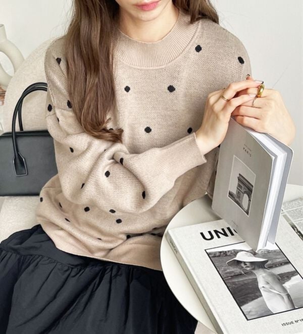 GeeRA（ジーラ）の「ドット柄ニットプルオーバー（ニット・セーター）」｜詳細画像